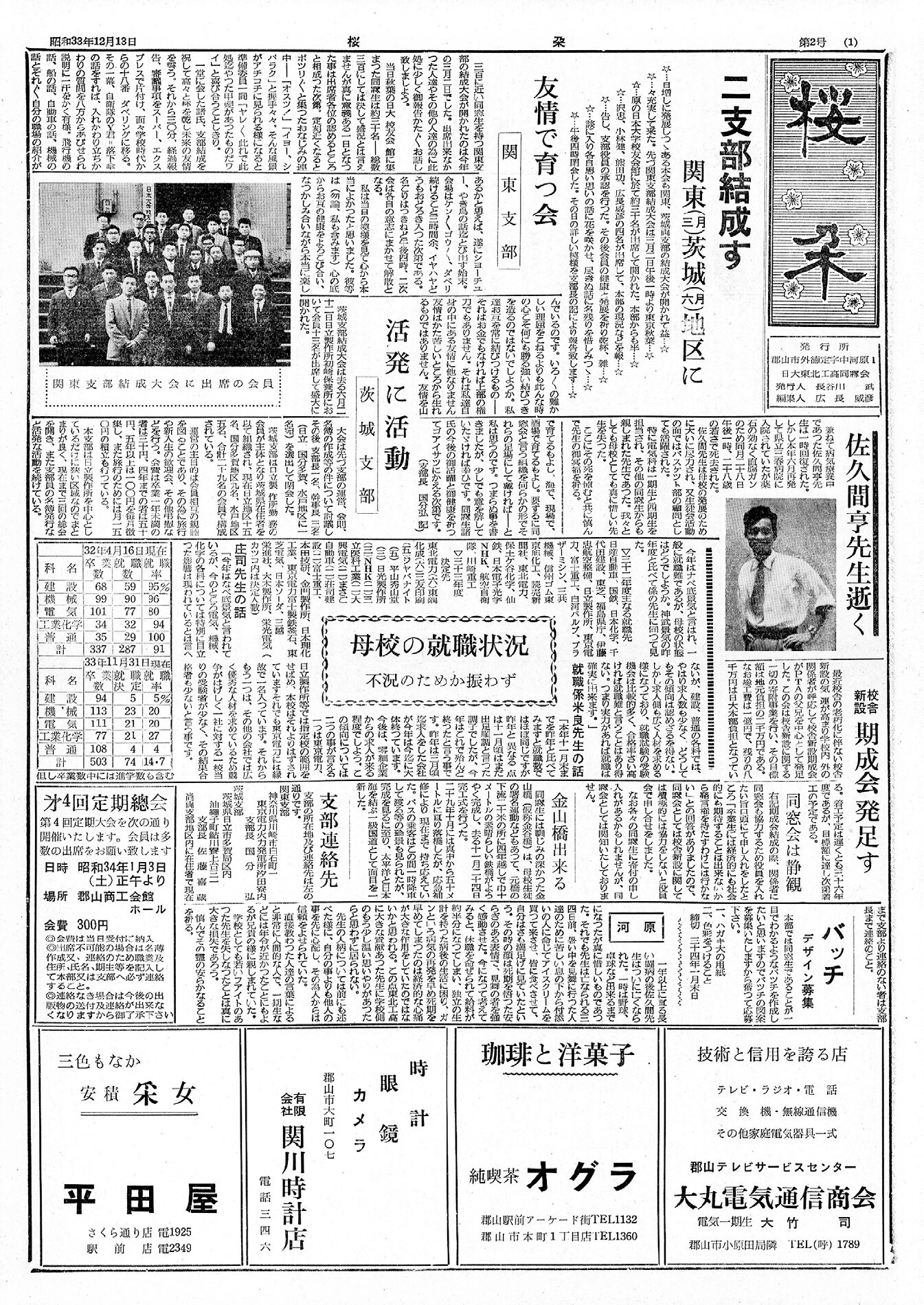 日本大学東北高等学校 同窓会会報「桜朶（おうだ）」2号